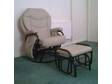CREAM / Ivory Faux Leather massage chair & stool....