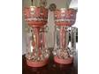 LUSTRE VASES Pair of Victorian - - Lustre Vases pink....